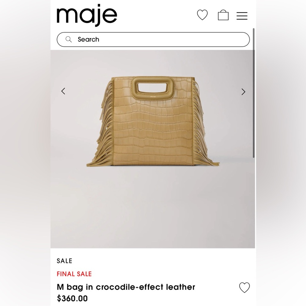 MAJE - M bag in crocodile-effect leather
